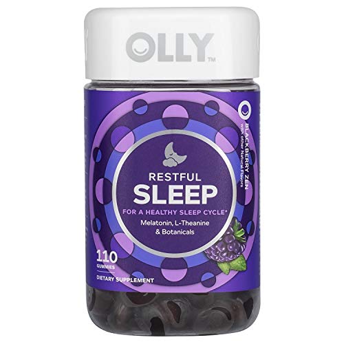 OLLY Restful Sleep Gummy Supplement with Melatonin & L-Theanine Chamomile, BlackBerry Zen,Supports a
