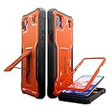ExoGuard for LG K92 5G Case, Rubber Shockproof Full-Body Cover Case Built-in Screen Protector with Kickstand Compatible with LG K92 5G Phone (Orange)