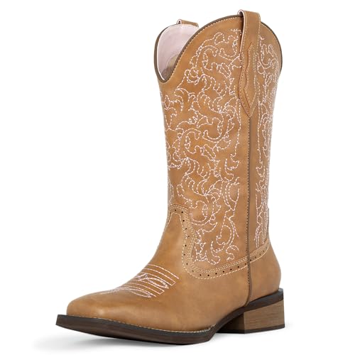 Image of SheSole 2 Pairs of Brown Western Cowboy Boots US Size 7