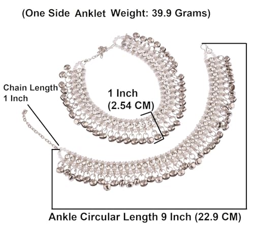 Image of Efulgenz Indian Anklets Bridal Payal Ghungroo Jhanjara Bells Ankle Bracelet