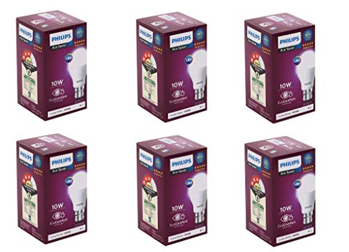 Image of PHILIPS Ace Saver 10W B22 LED Bulb,900lm, Cool Day Light, Pack of 6