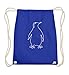 Chorchester Pinguin Zeichnung für Fans dieser Tiere - Baumwoll Gymsac -37cm-46cm-Royales Blau