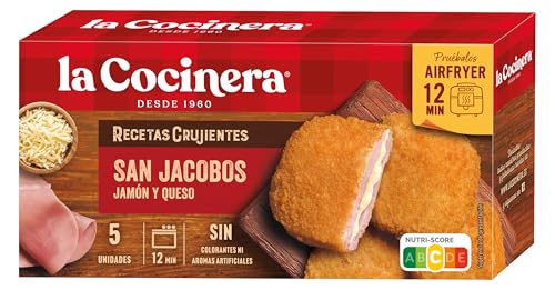La Cocinera San Jacobos de Jamón y Queso, Crujientes y Sabrosos, 388g
