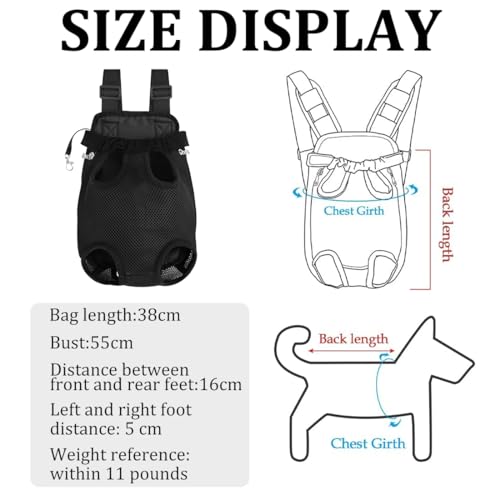 Haustier Rucksack Hund Tragetasche: Verstellbarer Hunde-Tragerrucksack mit Beine-frei-Design, Faltbare Hundetragetasche Katzenrucksack für Wandern & Reisen mit kleinen Hunden & Katzen