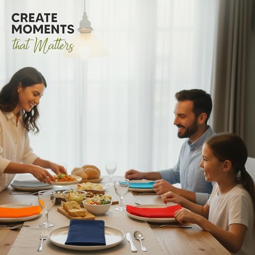 image for Utopia Kitchen Multi Color Cloth Napkins [12 Pack, 18x18 Inch] Absorbe
