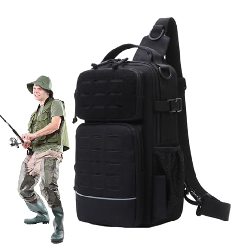 Mochila de mosca para hombre con portabotellas, ideal para senderismo y viajes