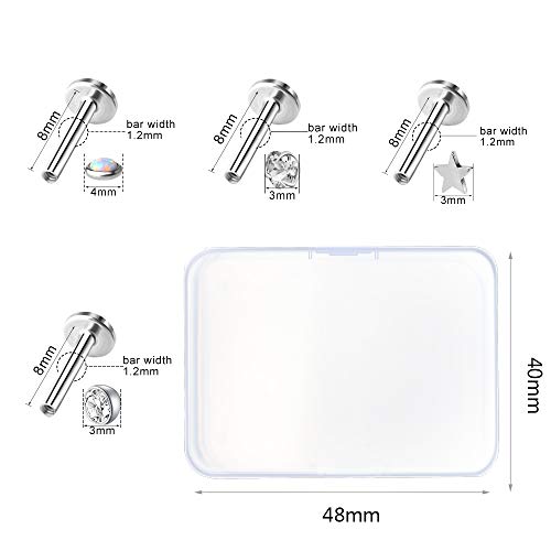 Onesing 18 Pcs 16G Tragus Earrings For Women Tragus Piercing Jewelry Cartilage Earring Tragus Earrings Studs Labret Jewelry Piercing Barbell Lip Studs Stainless Steel #TOP1