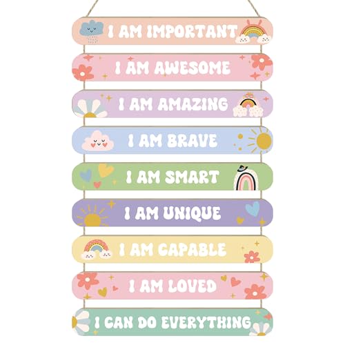 MONALET Pastel Boho Inspirational Wall Decor for Girls Kids Room