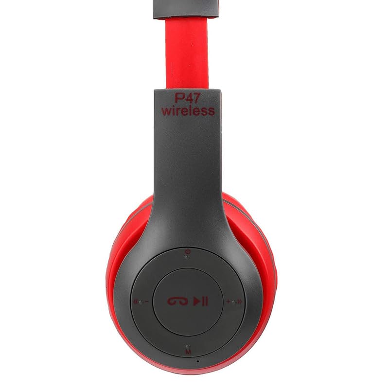 P47 Best Wireless Portable Gaming Sports, Memory Card Support Bluetooth Headset (Red)-picture-17