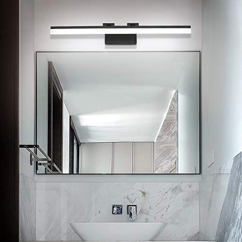 Image of SOLFART Black Modern Bathroom Lights Over Mirror 31.5 inch Vanity Lighting Wall Mounted 8778-ND