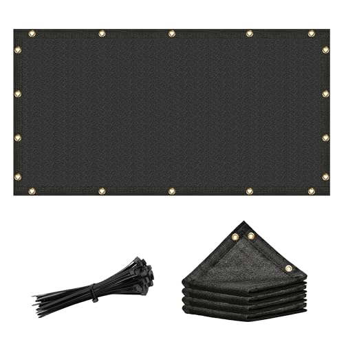 Amgo 6' x 3' Black Shade Cloth with Grommets - 90% Sunblock, Durable Mesh Fabric Tarp for Dog Kennel Cover, Greenhouse, Fence Privacy Screen, Chicken Coop & Pet Playpen (We Make Custom Size)