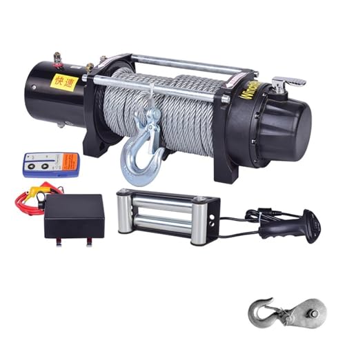 Image of Portable Small Electric Hoist, Electric Vehicle-Mounted Crane Winch, Off-Road Vehicle Self-Rescue Winch (9500 Lbs Fast Model)