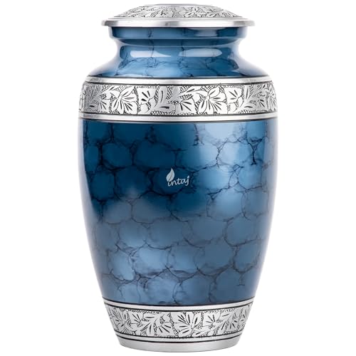 Intaj Cloud Blue Aluminum Cremation Urn for Adults