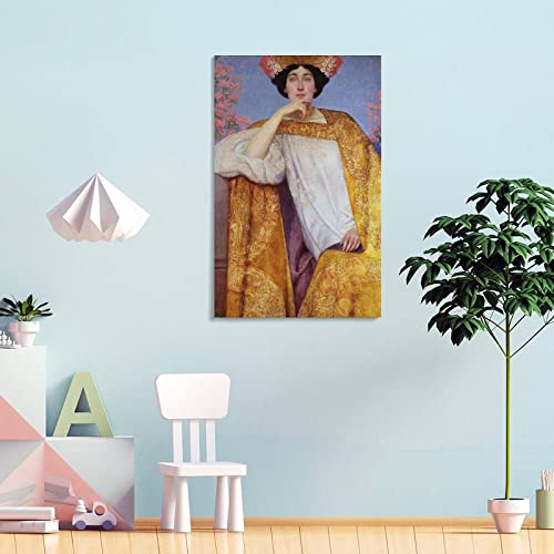 Gustav Klimt,Portrait Of A Woman In A Golden Dress,Art Prints,Vintage Art,Canvas Wall Art,Famous Art Canvas Art Poster And Wall Art Picture Print Modern Family Bedroom Decor Posters 24X36Inch(60X90Cm) #TOP3