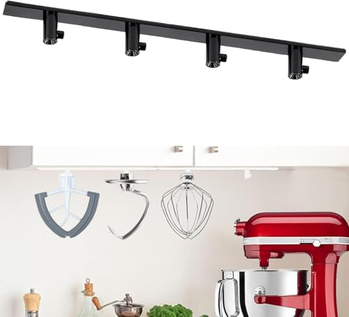 MiracDan 4 Pcs Halter für Kitchenaid Zubehör, Standmixer Zubehör Halter Kompatibel mit Kitchen Aid Mixer Zubehör, Original KitchenAid Zubehör Organizer, Aufbewahrung für Küchenmaschinen(Schwarz)