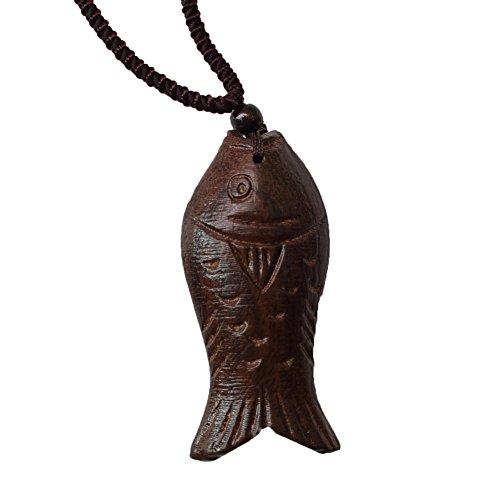 MELOP Handmade Wooden Fish Craft Pendant Retro Folk for Dress Sweater and Leisure Dressing/Clothing Accessories/Home Decoration Pendant - Straight Tail Fish
