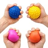 Kit 4 Bolas Fisioterapia de Mão 5cm Cravo e Lisa Anti Stress Coloridas