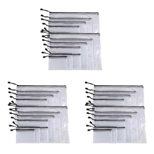 Dossiers fichiers à fermeture éclair plastique imperméable : 54 sacs document de poche bureau