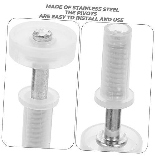 Kit de herrajes para puertas plegables POPETPOP, 4 piezas, bisagras autorretráctiles para puertas empotradas plegables, color blanco, acero inoxidable y plástico miniatura 3