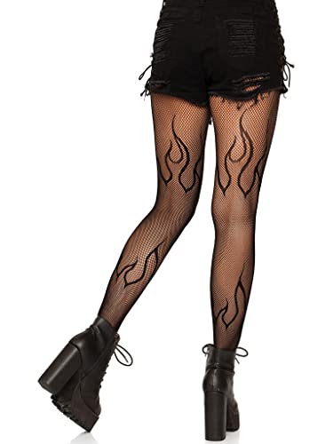 Leg Avenue Women Flame Net Tights. adult exotic hosiery, Black, 1X US - Image 3