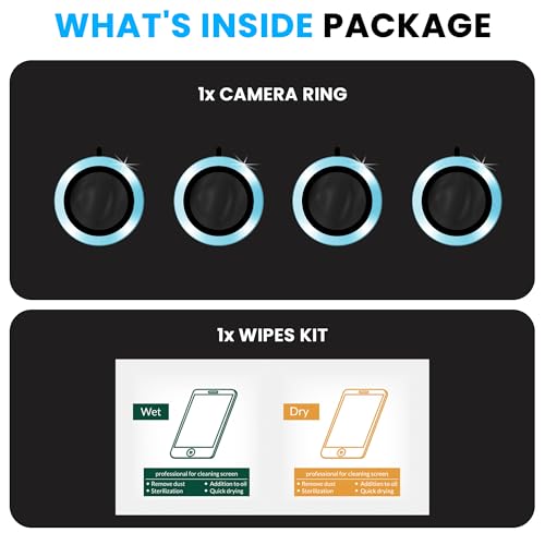 Image of ArmourPro Camera Rings Tempered Glass for Motorola Edge 60 Fusion, Tough HD Individual Aluminum Alloy Rings 9H Camera Cover, Scratch-Resistant,Camera Lens Protection| Blue, 1 Pack