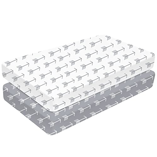 Yoofoss Fitted Crib Sheet Set 2 Pack Baby Sheets for Standard Crib Toddler Mattress Cover for Boys and Girls 28x52x9in Soft Microfiber Breathable