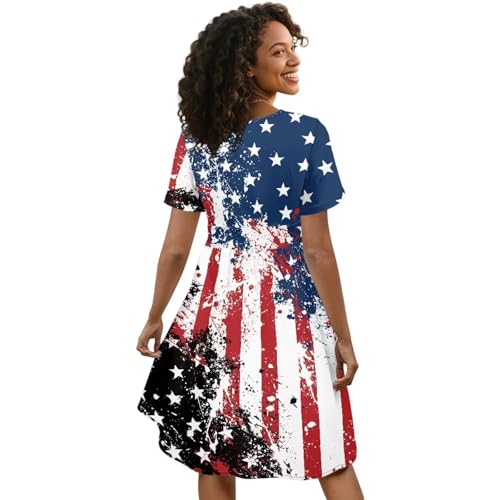 Image of Women's Summer Formal Dresses Short Sleeve Wrap V Neck Dresses Bridesmaid Wedding Guest Dress with Pockets