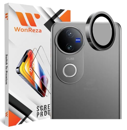 Image of Pack 1 - Metal Frame Camera lens Protector for Vivo V50 | Vivo V50E 5G Camera Tempered Glass Aluminum Alloy Rings, Ultra-HD Metal Frame- Black