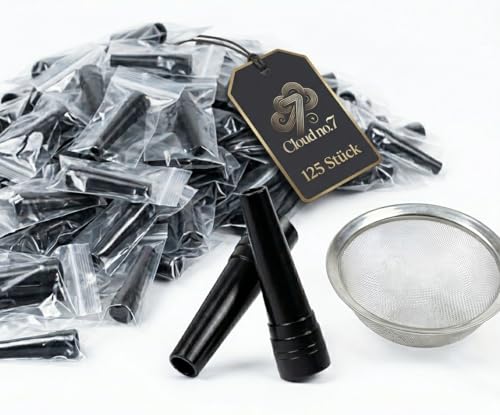 CLOUD no.7 Shisha Mundstück [125 Stück inkl. Sieb] Einweg Hygienemundstücke - Universal - Premium Shisha Zubehör in höchster Qualität BPA-frei