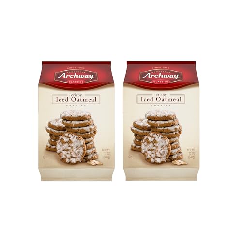 Image of Archway Cookies, Crispy Iced Oatmeal Cookies, 12 Oz (Pack of 2)