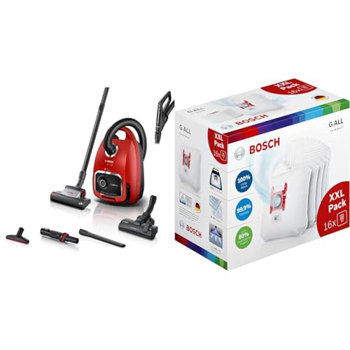 Bosch Staubsauger mit Beutel ProAnimal Serie 6 BGL6TPET, Bodenstaubsauger, 700 W, rot & 16x Staubsaugerbeutel Typ G All BBZ16GALL, 99,9{60dce00e1cbf72d609d81b415fc0c2b596d5546a705677956a522484d0321828} Feinstaubfilterung, 50{60dce00e1cbf72d609d81b415fc0c2b596d5546a705677956a522484d0321828} längere Nutzungsdauer Bosch Staubsauger mit Beutel ProAnimal Serie 6 BGL6TPET, Bodenstaubsauger, 700 W, rot & 16x Staubsaugerbeutel Typ G All BBZ16GALL, 99,9{60dce00e1cbf72d609d81b415fc0c2b596d5546a705677956a522484d0321828} Feinstaubfilterung, 50{60dce00e1cbf72d609d81b415fc0c2b596d5546a705677956a522484d0321828} längere Nutzungsdauer