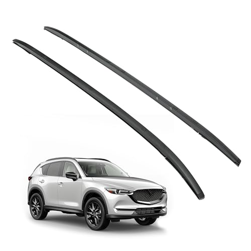 ALMULOO Roof Rack Side Rail Compatible with 2017-2024 Mazda CX-5 165LBS Aluminum Plastic Black