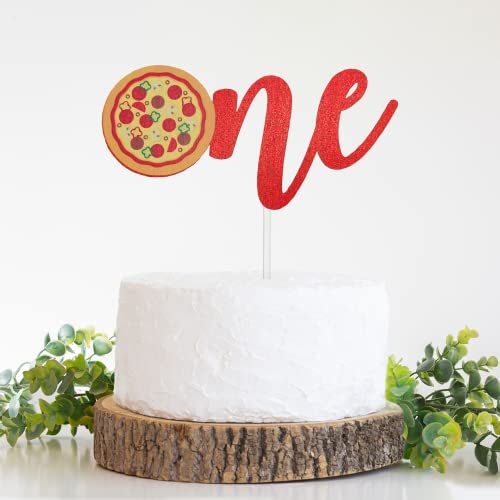 Pizza One Cake Topper, Pizza First Birthday Cake Topper, Pizza Smash Cake Décor, Pizza Party Decoration Supplies #TOP2