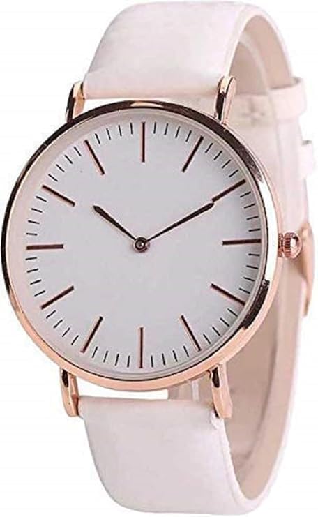 The Shopoholic Analog White to Pink Color Change Dial Leather Belt Watch for Girls and Womens