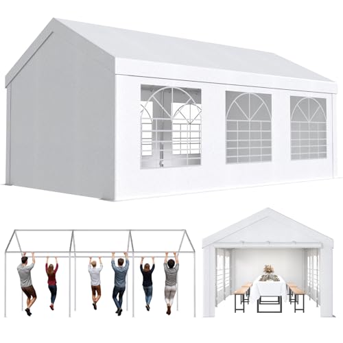 JUMMICO Pavillon Partyzelt 3x6 Wasserdicht Stabil Gartenzelt UV Schutz 50+ Zelt 170g PE Plane Festzelt Bierzelt Gartenpavillon für Garten, Party, Festival, Hochzeit, weiß JUMMICO Pavillon Partyzelt 3x6 Wasserdicht Stabil Gartenzelt UV Schutz 50+ Zelt 170g PE Plane Festzelt Bierzelt Gartenpavillon für Garten, Party, Festival, Hochzeit, weiß