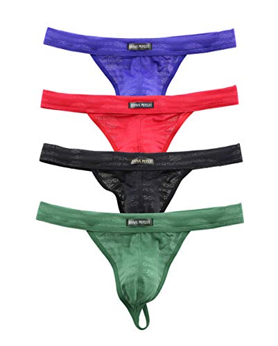 B38 Low Waist Men's G-Strings Printed Letters Underpants Breathable Sexy Fine Mesh T-back2