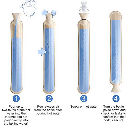 Homealexa Lange warmwaterkruik met zachte overtrek, 2 liter, voor nek en schouder, 73 x 13 cm, gecertificeerd - Image 8