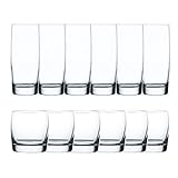 12-teiliges Universalgläser-Set im klassischen Design für den Verzehr Ihres Lieblingsgetränkes - Sehr handlich und langlebig, Ideal geeignet für den täglichen Gebrauch