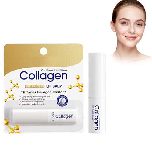 Virecose Bálsamo Labial con Colágeno Stick, Hidratante Labios para Labios Secos y Agrietados