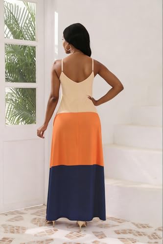 Image of vunahzma Womens Casual Fashion Sleeveless Plus Size Loose Long Sexy Maxi Dress with Pockets