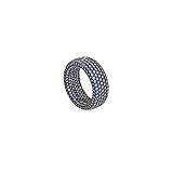  Bague en argent noir et zircons lavande, Salvatore Plata, 112S0279., Zircone cubique
