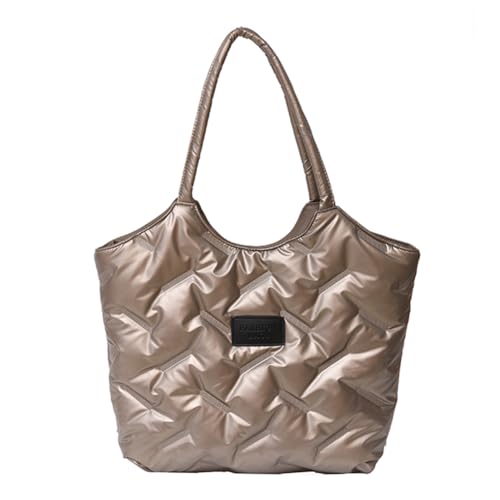 Versatile Down Tote Handbags Big Capacity Women Padded Tote Bag