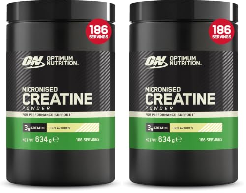 Optimum Nutrition Creatina Monohidrato Micronizada en Polvo, 634g (Paquete de 2)