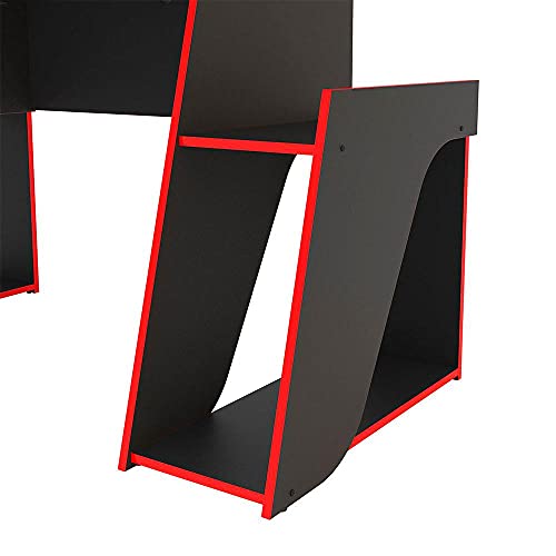 Mesa Gamer Kyoto Preto e Vermelho Politorno