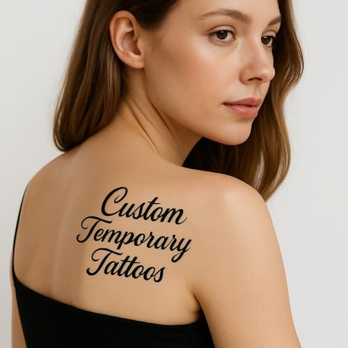 Temporary Tattoos with Custom Text – Personalized Name Tattoo for Adults – Fake Waterproof Tattoo Sticker – Customizable Font & Quote Design for Events