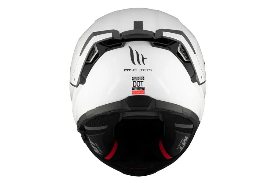 Casco MT Thunder 4 SV – Casco Moto Integral con Visor Solar Full Vision, Pantalla Antivaho Compatible con Pinlock, Interior Lavable y Calota HIRP | Homologado ECE 22.06 & Dot Blanco Brillo Talla M