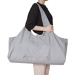 Namvo Large Yoga Mat Bag Multi-Purpose Gym Bag Yoga Mat Tote Sling Carrier with Side Pocket Fits Most Size Mats Gray