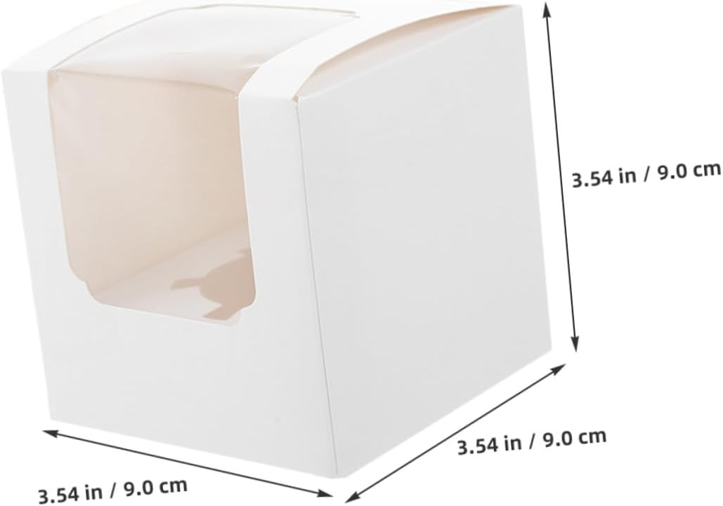 40pcs White Small Cupcake Boxes with Inserts, Individual Cardboard Muffin Containers for Party, Wedding, Dessert Packaging and Portable Cupcake Carrier