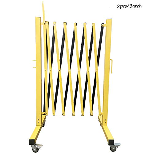 Buy Yellow Steel Expandable Barrier Gate with Wheels Extensible to