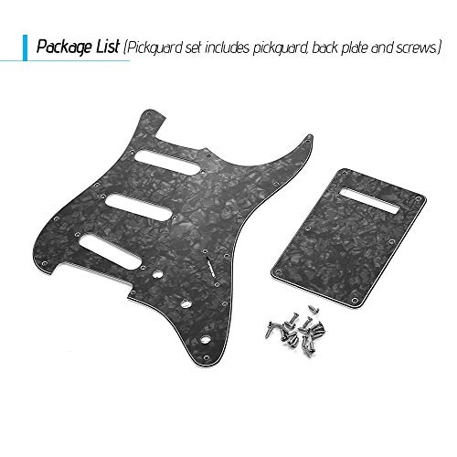 RuleaxAsi SSS Elétrica G3 Ply SSS Guitarra Elétrica Pickguard Set com Placa Traseira Parafusos Pick